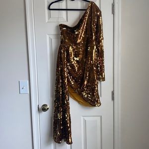 Gold Fashion Nova Sequin Dress